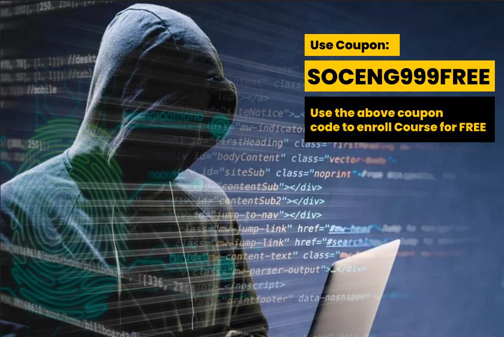 social engineering course image with coupon code
